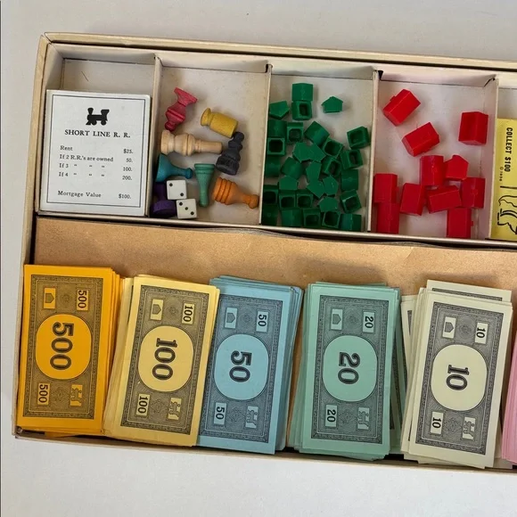 Vintage Monopoly Board Game 1935, 1945 Ephemera Collectible Paper Art Crafts